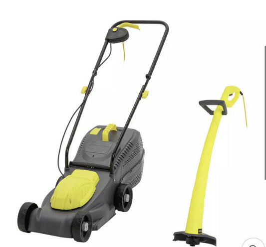 Challenge Corded 32cm Rotary Lawnmower & 22cm Grass Trimmer ( Used)